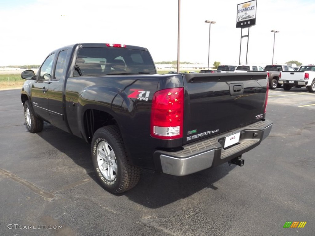 2012 Sierra 1500 SLE Extended Cab 4x4 - Carbon Black Metallic / Ebony photo #7