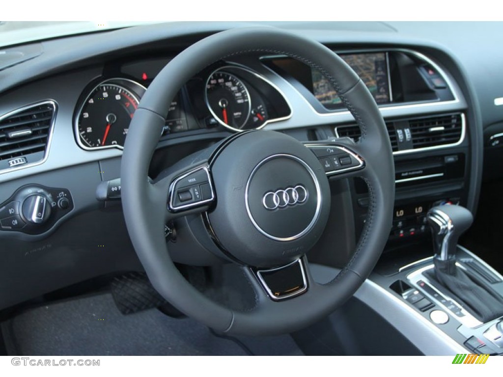 2013 Audi A5 2.0T quattro Coupe Black Steering Wheel Photo #70144811