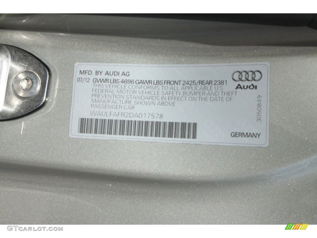 2013 Audi A5 2.0T quattro Coupe Info Tag Photo #70144910
