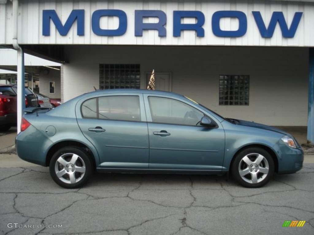 2009 Cobalt LT Sedan - Silver Moss Metallic / Ebony photo #1