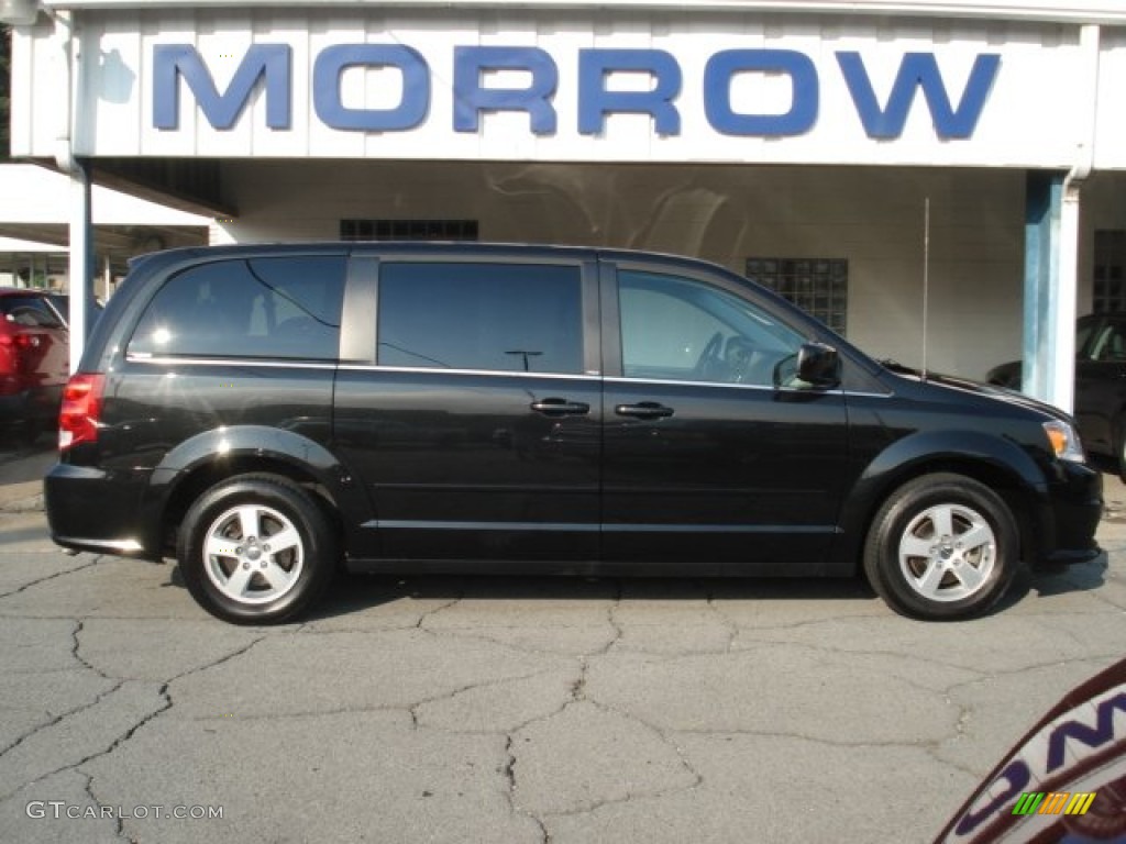 2012 Grand Caravan Crew - Brilliant Black Crystal Pearl / Black/Light Graystone photo #1