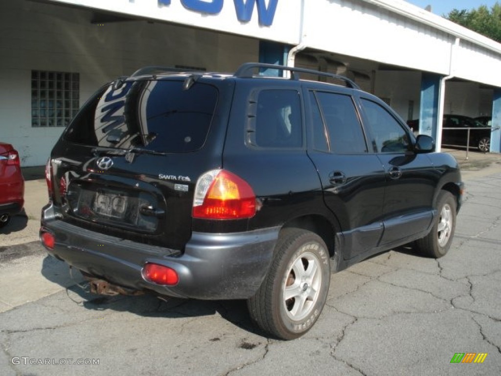 2003 Santa Fe GLS - Black Obsidian / Gray photo #8