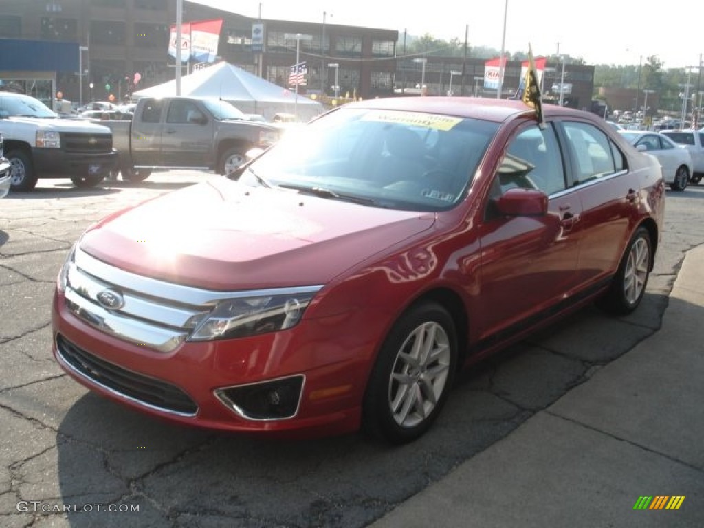 2010 Fusion SEL - Sangria Red Metallic / Camel photo #4