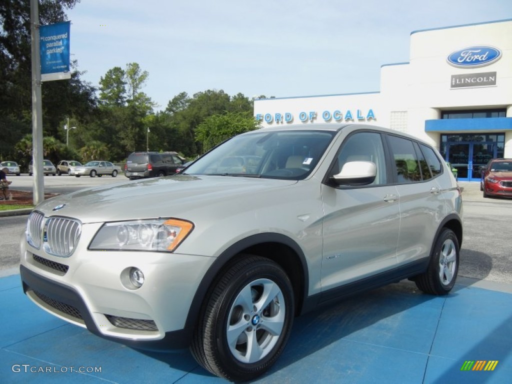 2011 X3 xDrive 28i - Mineral Silver Metallic / Oyster Nevada Leather photo #1