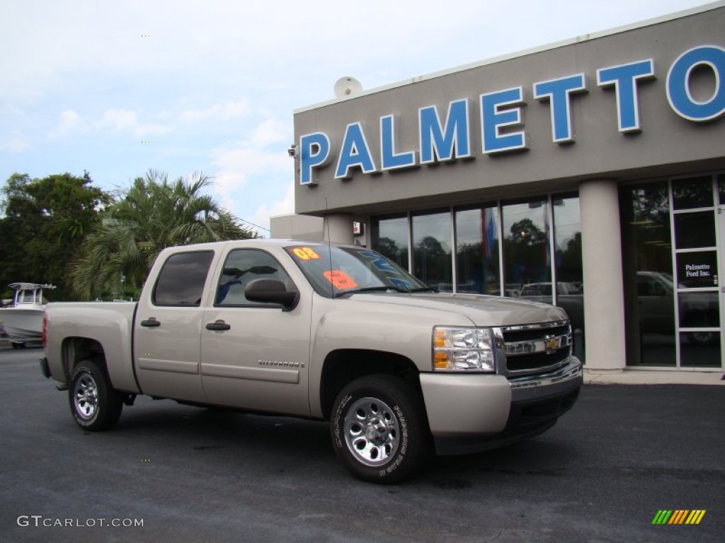 2008 Silverado 1500 LS Crew Cab - Silver Birch Metallic / Dark Titanium photo #2
