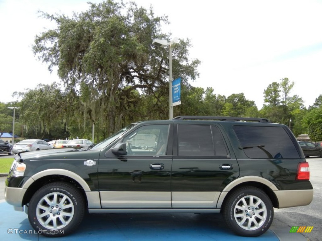 2012 Expedition King Ranch - Green Gem Metallic / Chaparral photo #2