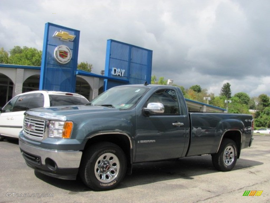 2008 Sierra 1500 Regular Cab 4x4 - Stealth Gray Metallic / Dark Titanium photo #1