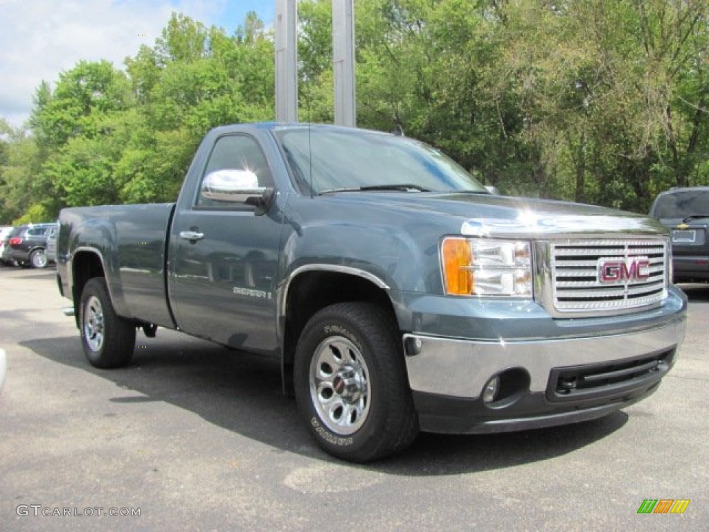 2008 Sierra 1500 Regular Cab 4x4 - Stealth Gray Metallic / Dark Titanium photo #3