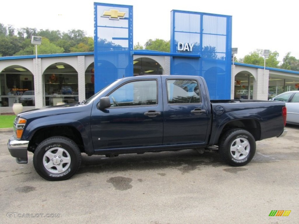 2008 Canyon SLE Crew Cab 4x4 - Midnight Blue Metallic / Ebony photo #2