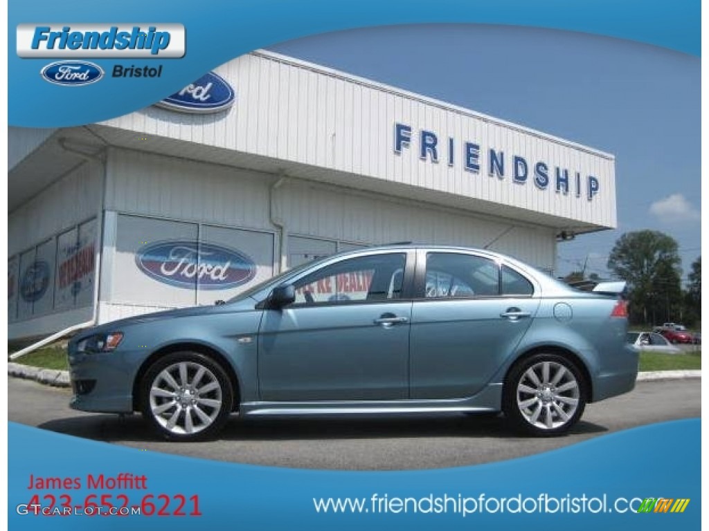 2008 Lancer GTS - Aqua Metallic / Black photo #1