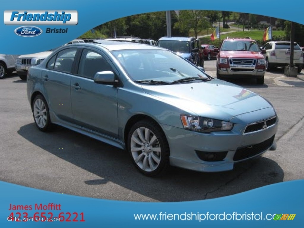 2008 Lancer GTS - Aqua Metallic / Black photo #4