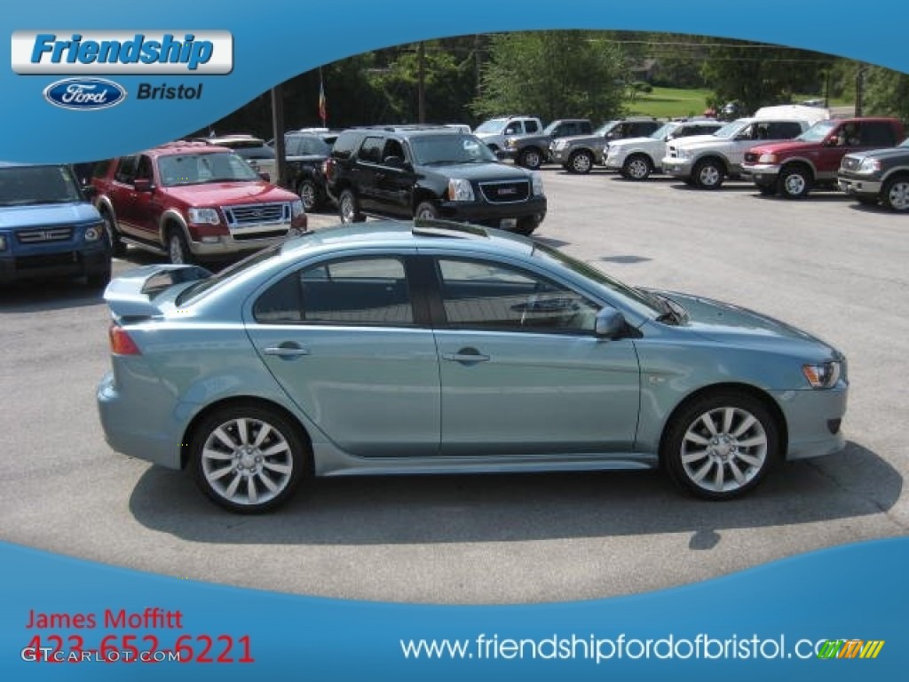 2008 Lancer GTS - Aqua Metallic / Black photo #5