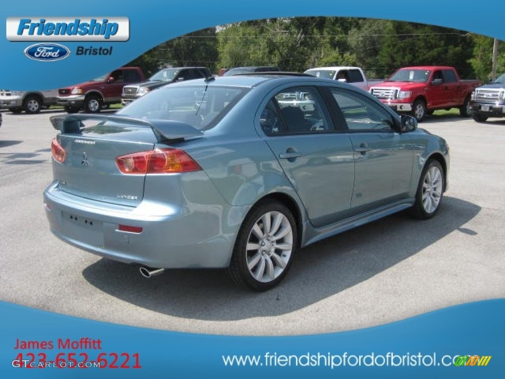 2008 Lancer GTS - Aqua Metallic / Black photo #6