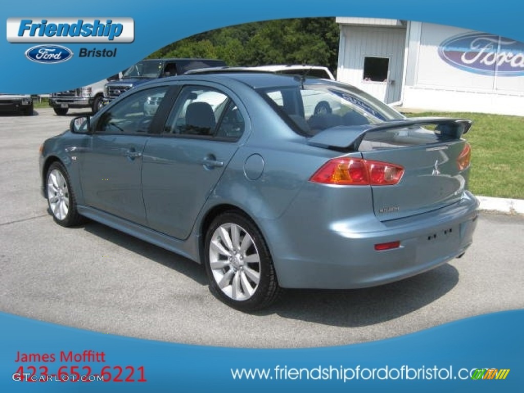 2008 Lancer GTS - Aqua Metallic / Black photo #8