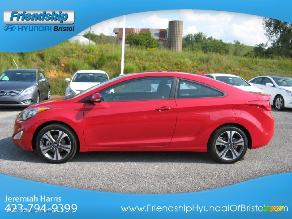 2013 Elantra Coupe SE - Volcanic Red / Black photo #2