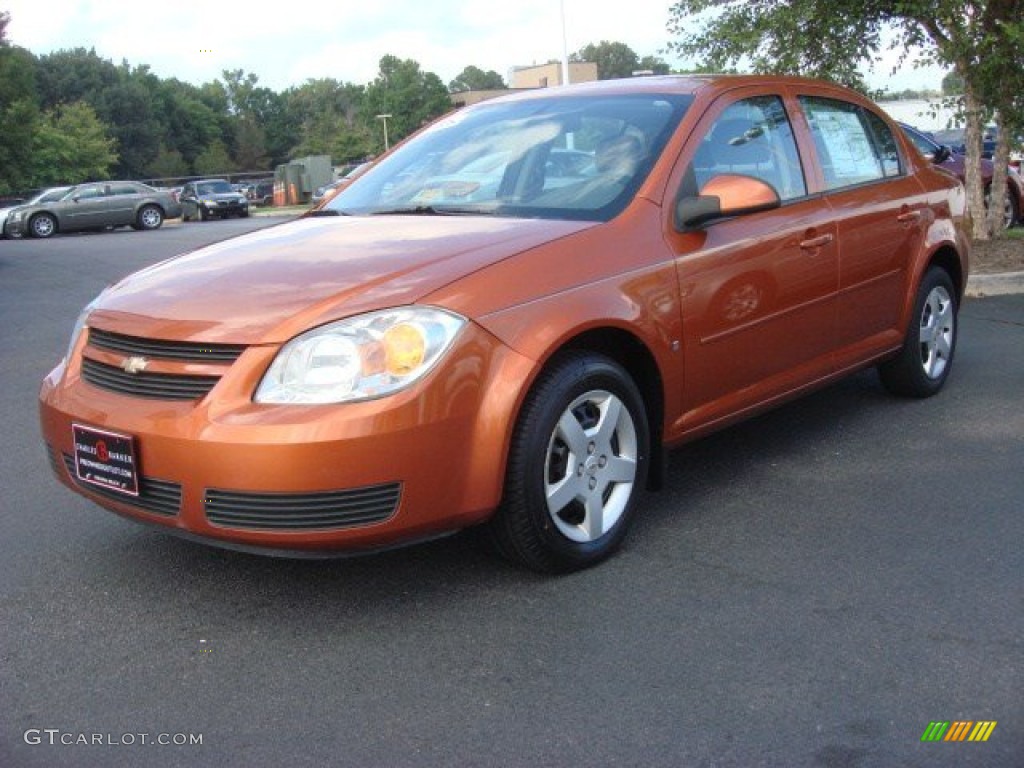 2007 Cobalt LT Sedan - Sunburst Orange Metallic / Gray photo #7