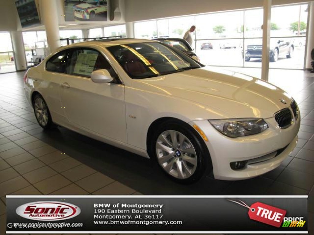 2013 3 Series 328i Coupe - Mineral White Metallic / Coral Red/Black photo #1
