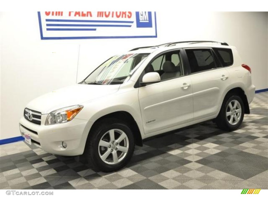 2008 RAV4 Limited 4WD - Blizzard Pearl White / Ash photo #1