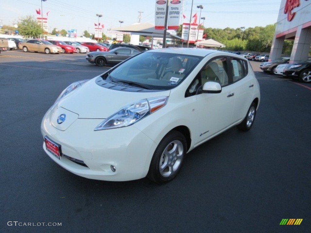 2011 LEAF SL - Glacier Pearl White / Light Gray photo #3