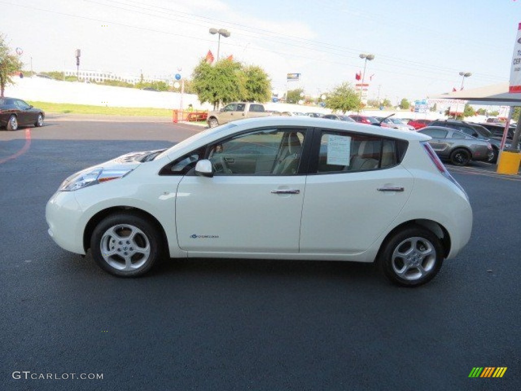 2011 LEAF SL - Glacier Pearl White / Light Gray photo #4