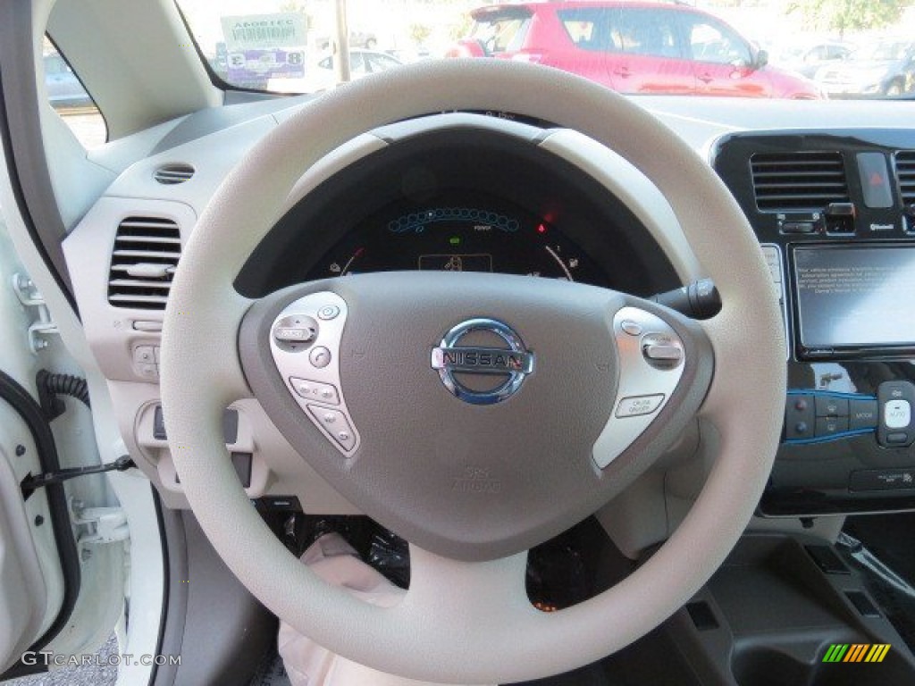 2011 Nissan LEAF SL Light Gray Steering Wheel Photo #70157057