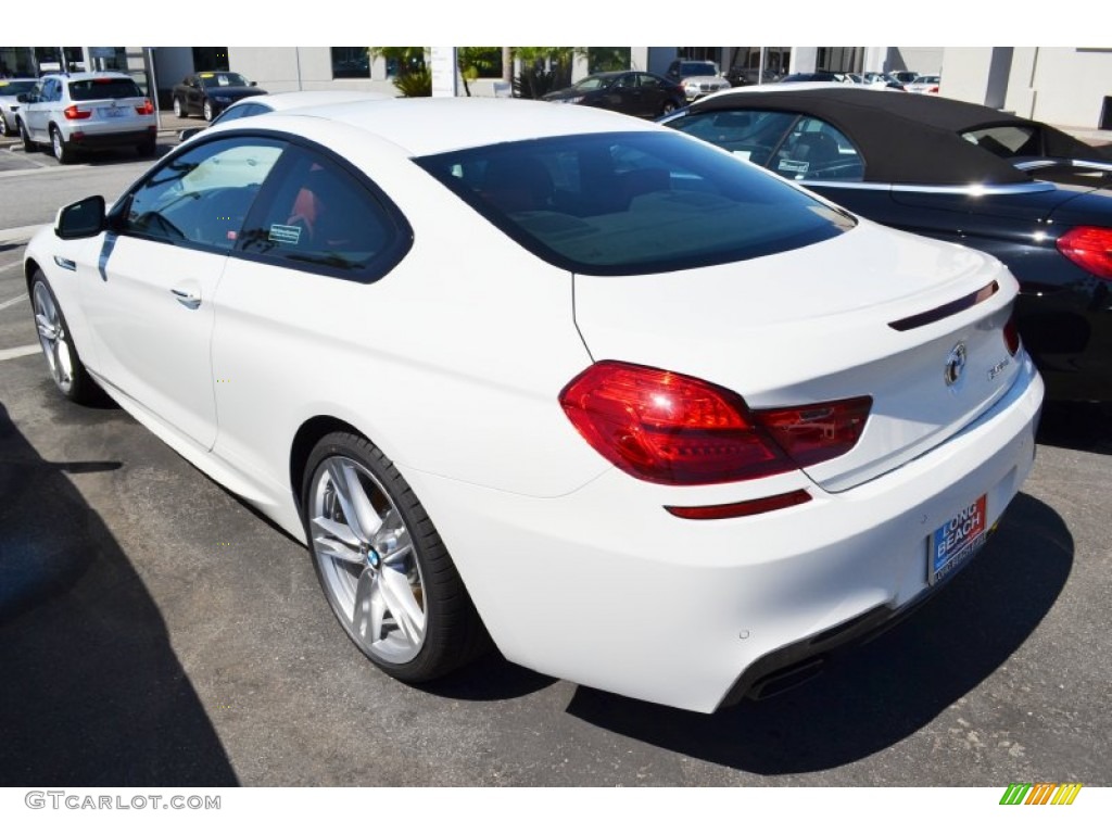 2013 6 Series 650i Coupe - Alpine White / Vermillion Red photo #5