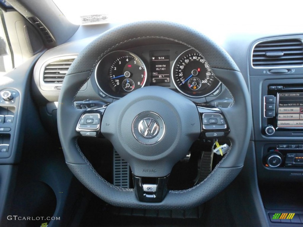 2013 Volkswagen Golf R 4 Door 4Motion Titan Black Steering Wheel Photo #70160237