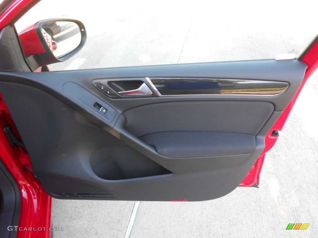 2013 Volkswagen GTI 4 Door Interlagos Plaid Cloth Door Panel Photo #70160564