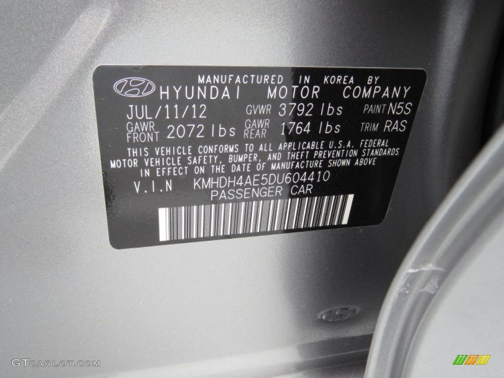 2013 Elantra Limited - Titanium Gray Metallic / Gray photo #34