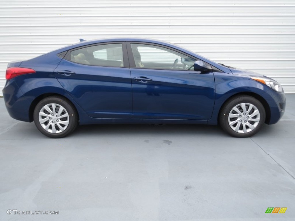 2013 Elantra GLS - Atlantic Blue / Beige photo #2