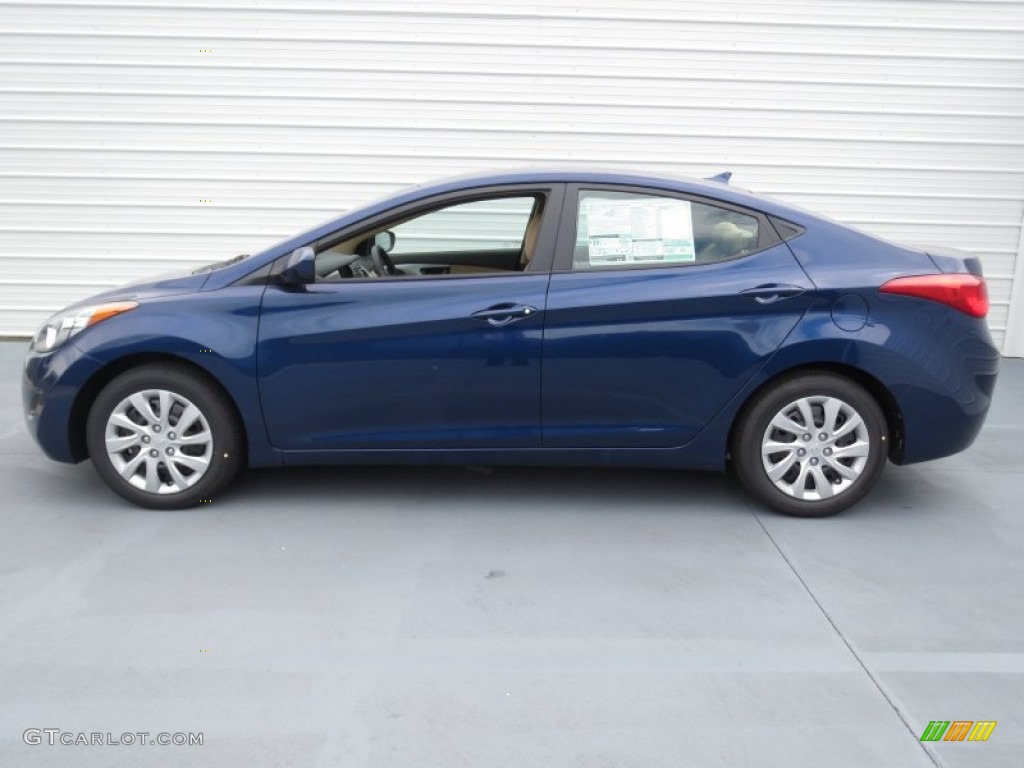 2013 Elantra GLS - Atlantic Blue / Beige photo #5