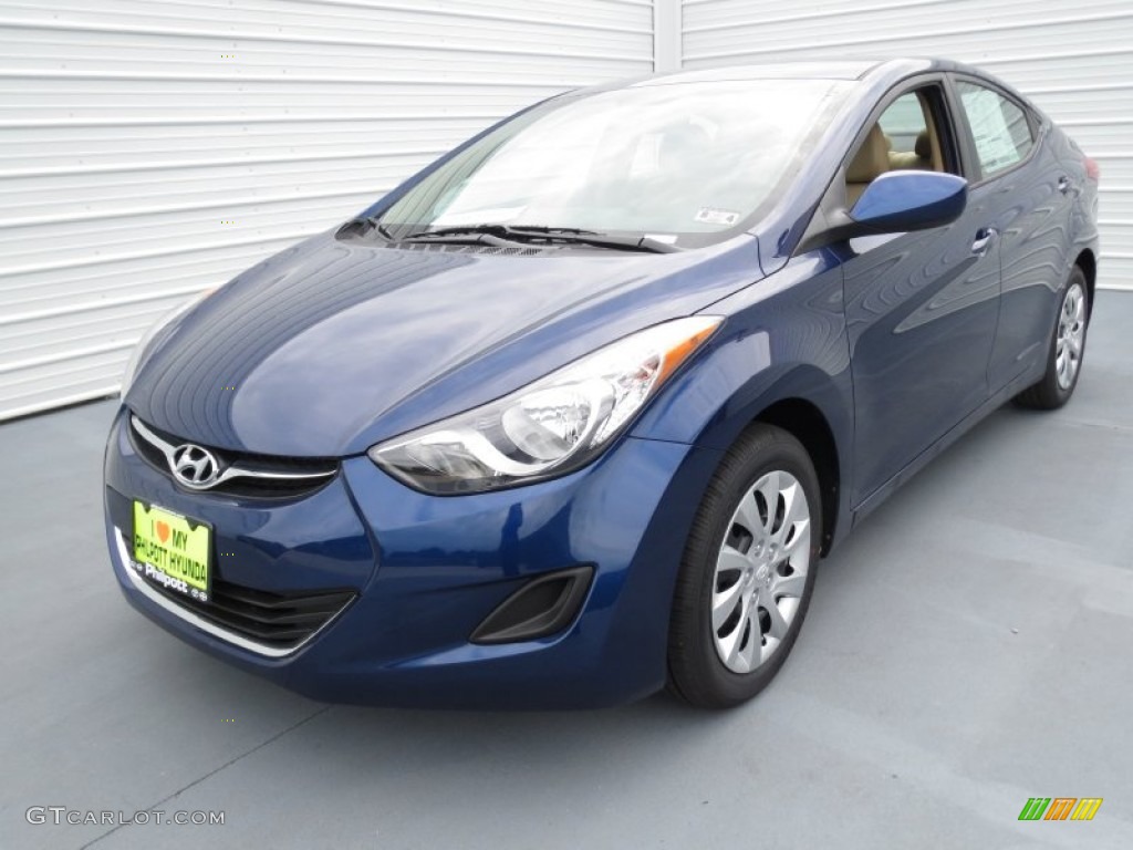 2013 Elantra GLS - Atlantic Blue / Beige photo #6