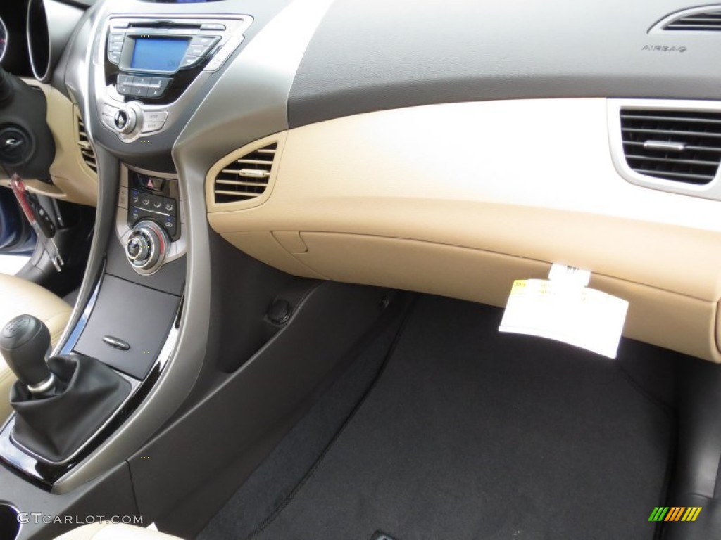 2013 Elantra GLS - Atlantic Blue / Beige photo #16