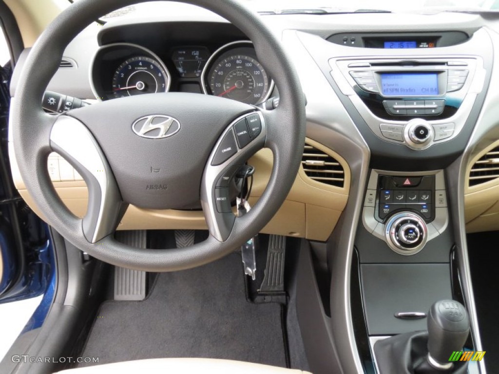 2013 Elantra GLS - Atlantic Blue / Beige photo #23