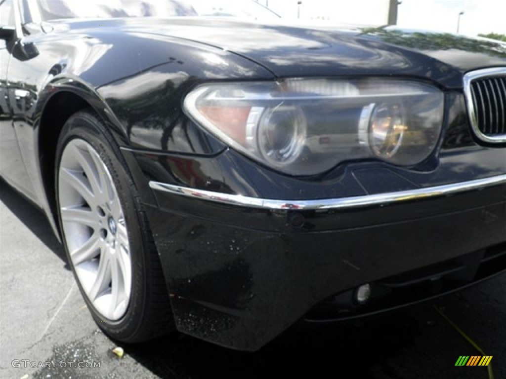 2003 7 Series 745Li Sedan - Jet Black / Dark Beige/Beige III photo #2