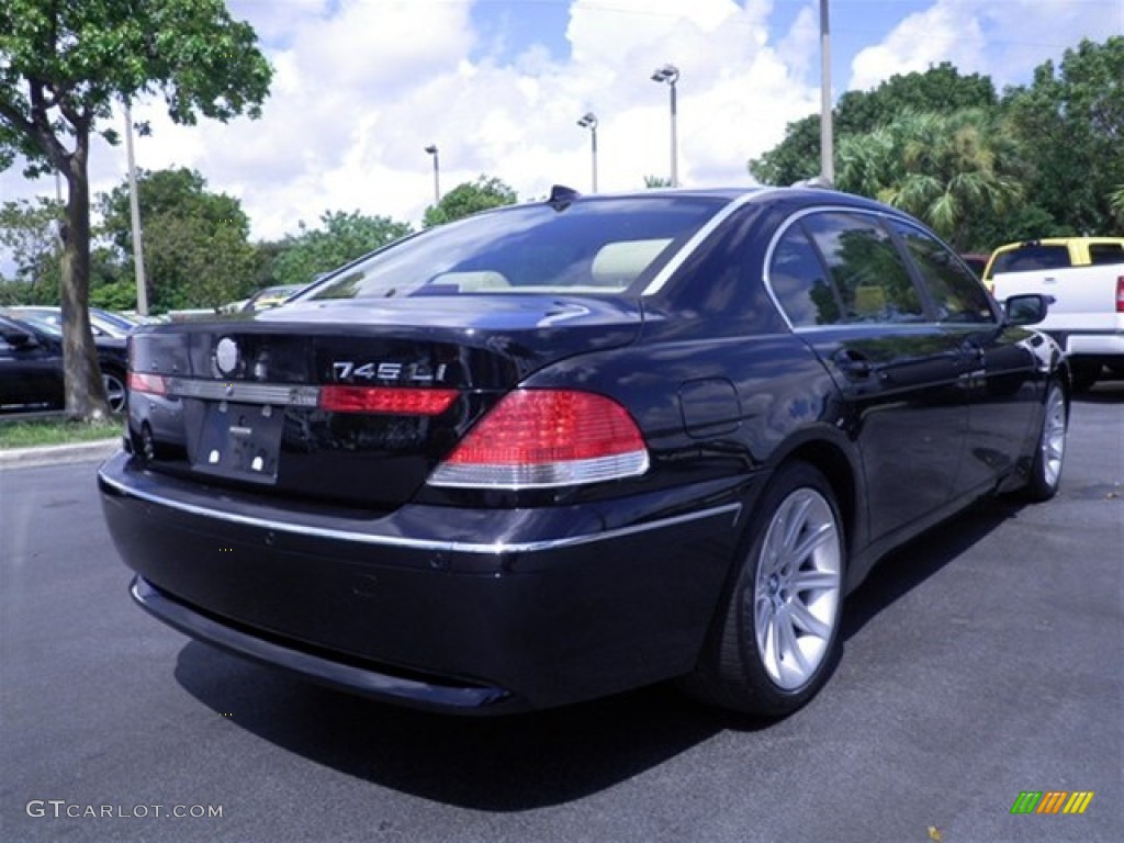 2003 7 Series 745Li Sedan - Jet Black / Dark Beige/Beige III photo #22
