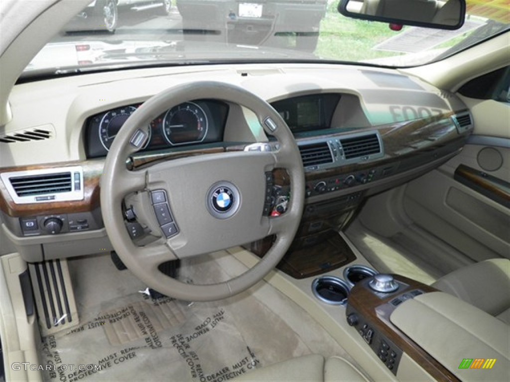 2003 7 Series 745Li Sedan - Jet Black / Dark Beige/Beige III photo #38