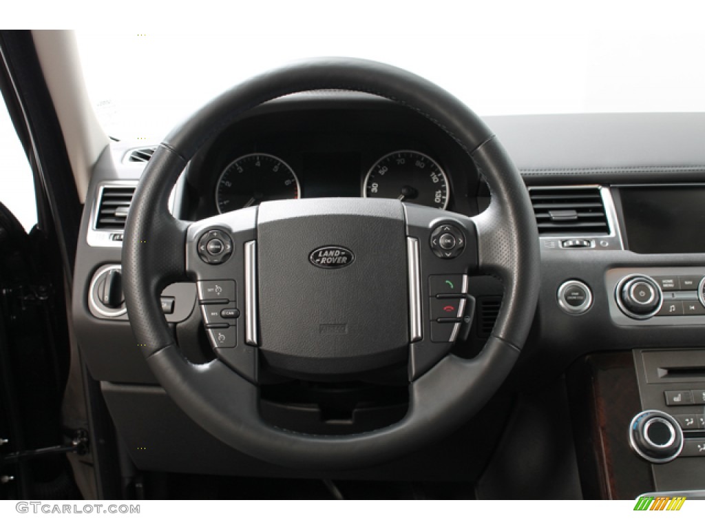 2011 Land Rover Range Rover Sport HSE LUX Ebony/Ebony Steering Wheel Photo #70171444