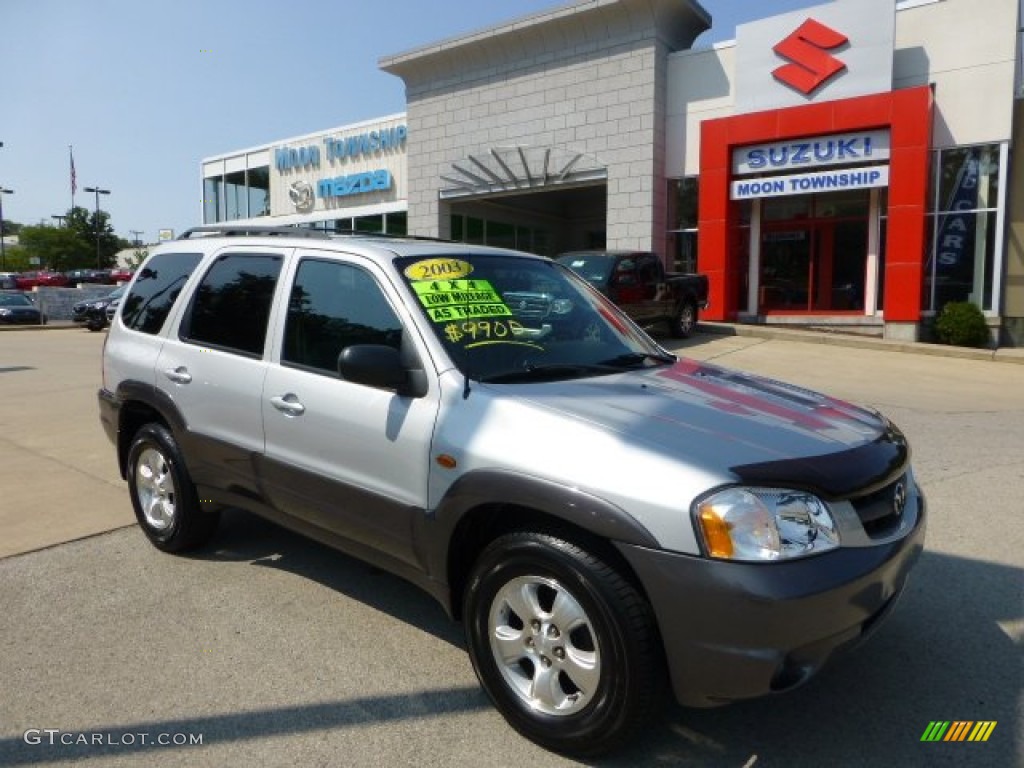 2003 Tribute LX-V6 4WD - Satin Silver Metallic / Dark Flint Gray photo #1