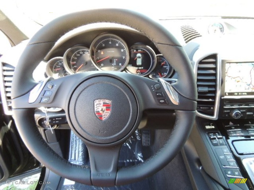 2013 Porsche Cayenne Standard Cayenne Model Black Steering Wheel Photo #70178792