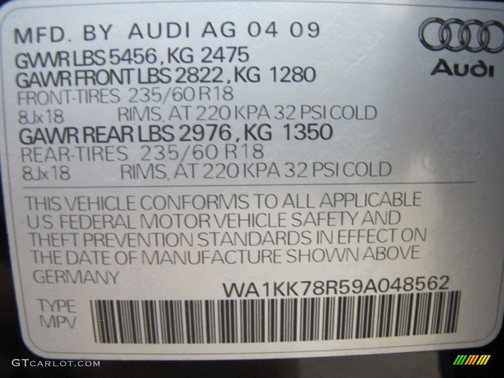 2009 Q5 3.2 Premium quattro - Deep Sea Blue Pearl Effect / Black photo #41
