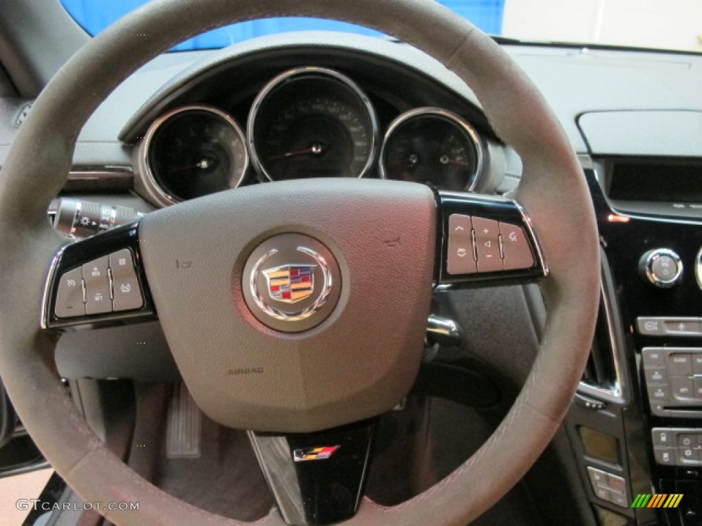 2011 Cadillac CTS -V Coupe Ebony Steering Wheel Photo #70180601