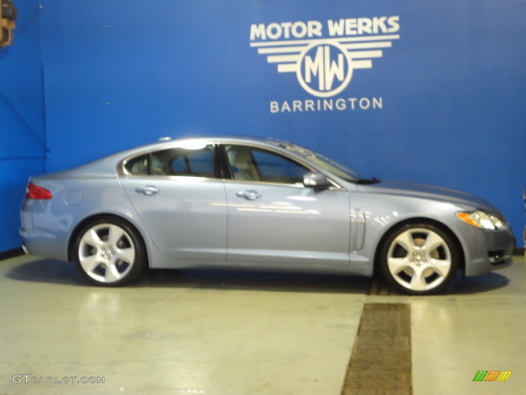 2009 XF Supercharged - Frost Blue Metallic / Ivory/Oyster photo #10