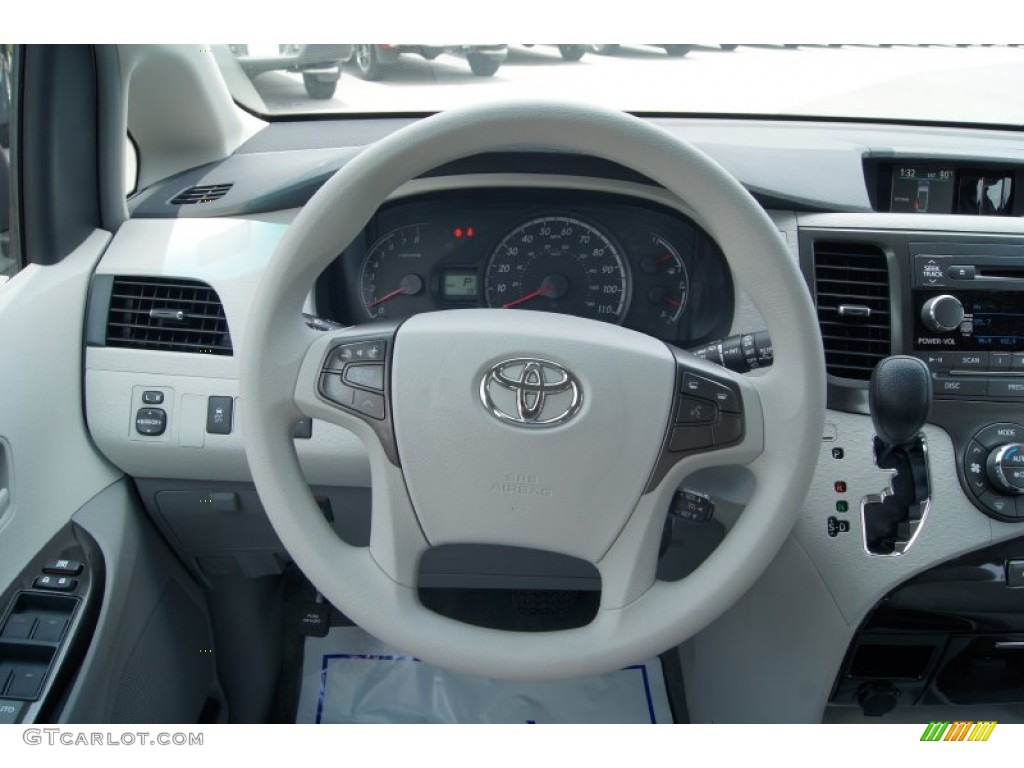 2013 Toyota Sienna LE Light Gray Steering Wheel Photo #70181873