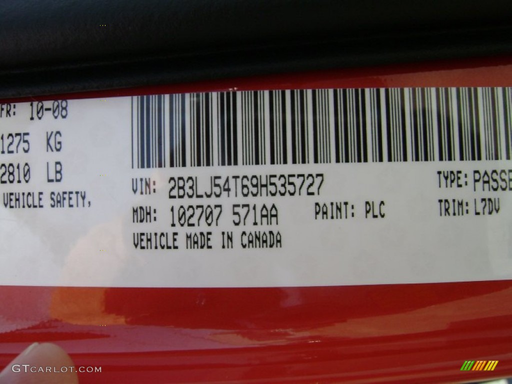 2009 Challenger Color Code PLC for HEMI Orange Photo #70183484