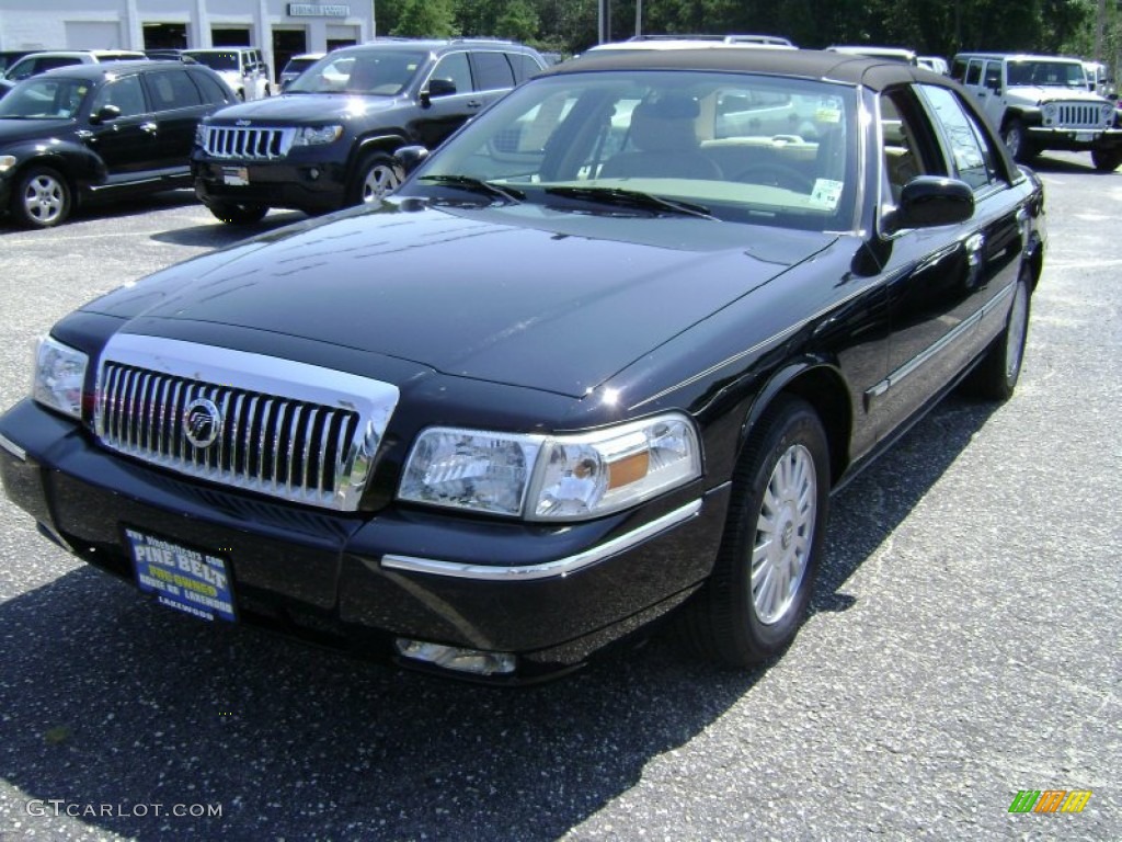2008 Grand Marquis LS - Black Clearcoat / Light Camel photo #1