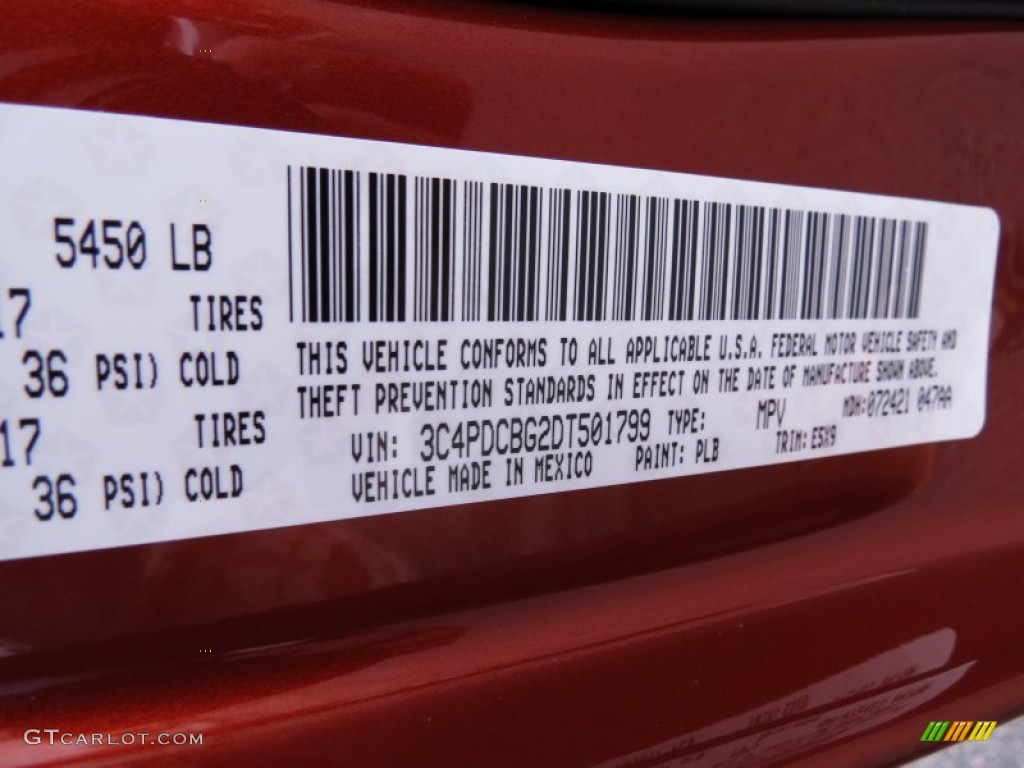2013 Journey Color Code PLB for Copper Pearl Photo #70185578