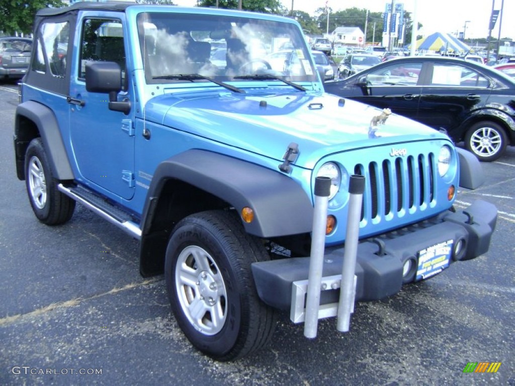 2010 Wrangler Sport 4x4 - Surf Blue Pearl / Dark Slate Gray/Medium Slate Gray photo #3