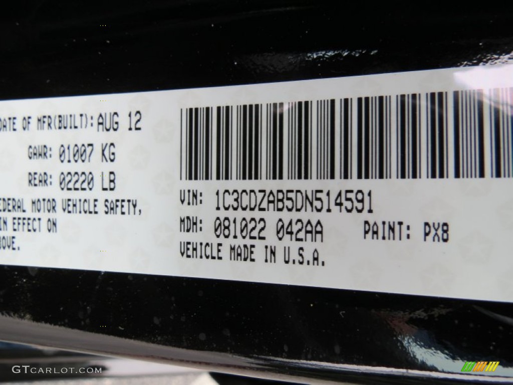 2013 Avenger Color Code PX8 for Black Photo #70186856