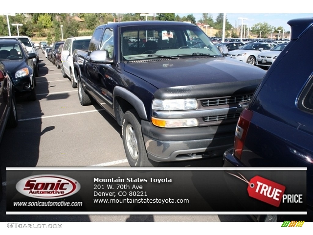 2000 Silverado 1500 LT Extended Cab 4x4 - Indigo Blue Metallic / Medium Gray photo #1